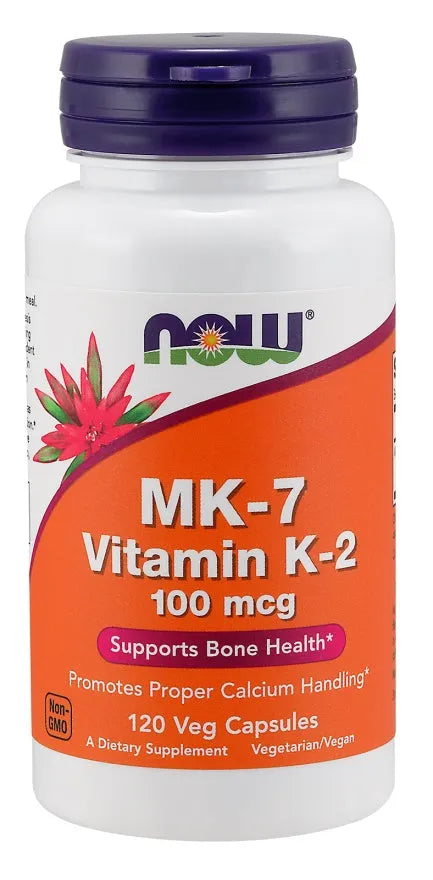 MK-7 Vitamin K-2 100mcg - 120 vcaps - NOW Foods - Papildai