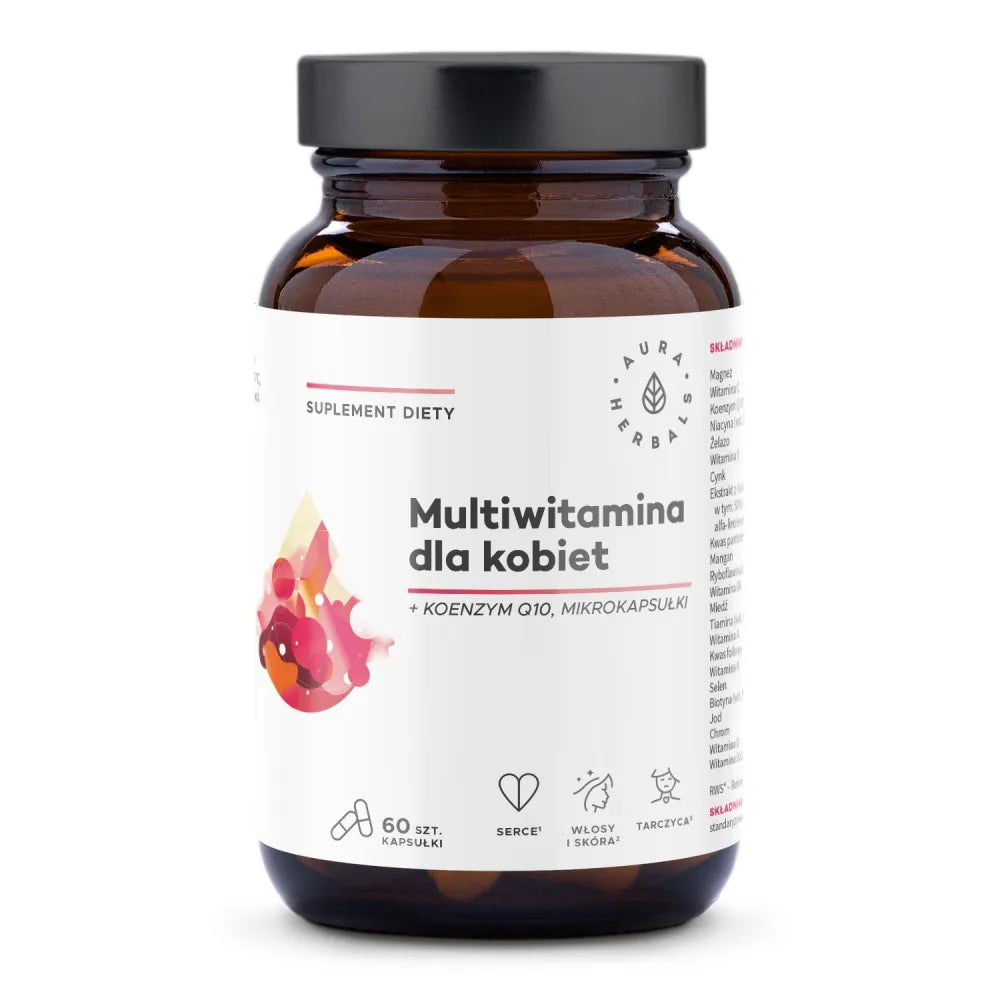 Multivitaminai moterims 60 kapsulių - AURA HERBALS - Papildai