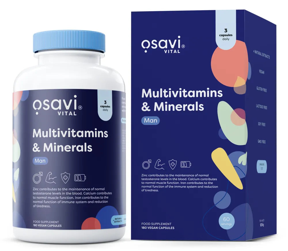 Multivitamins & Minerals Man - 180 vegan caps - Osavi - Papildai