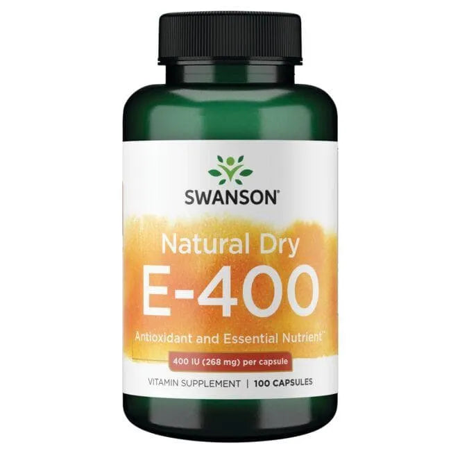 Natural Dry E-400 - Antioksidantas - 400 IU - 268 mg - N100 - Swanson - Papildai