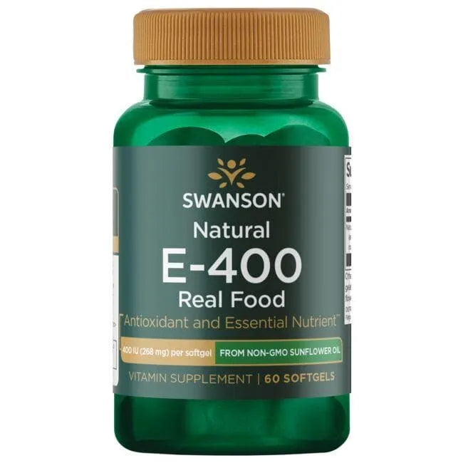 Natural E-400 Real Food - 400 IU - 268 mg - N60 - Swanson - Papildai