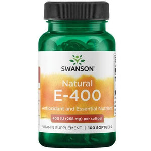 Natural E-400 - Vitaminai - 400 IU - 268 mg - N100 - Swanson - Papildai