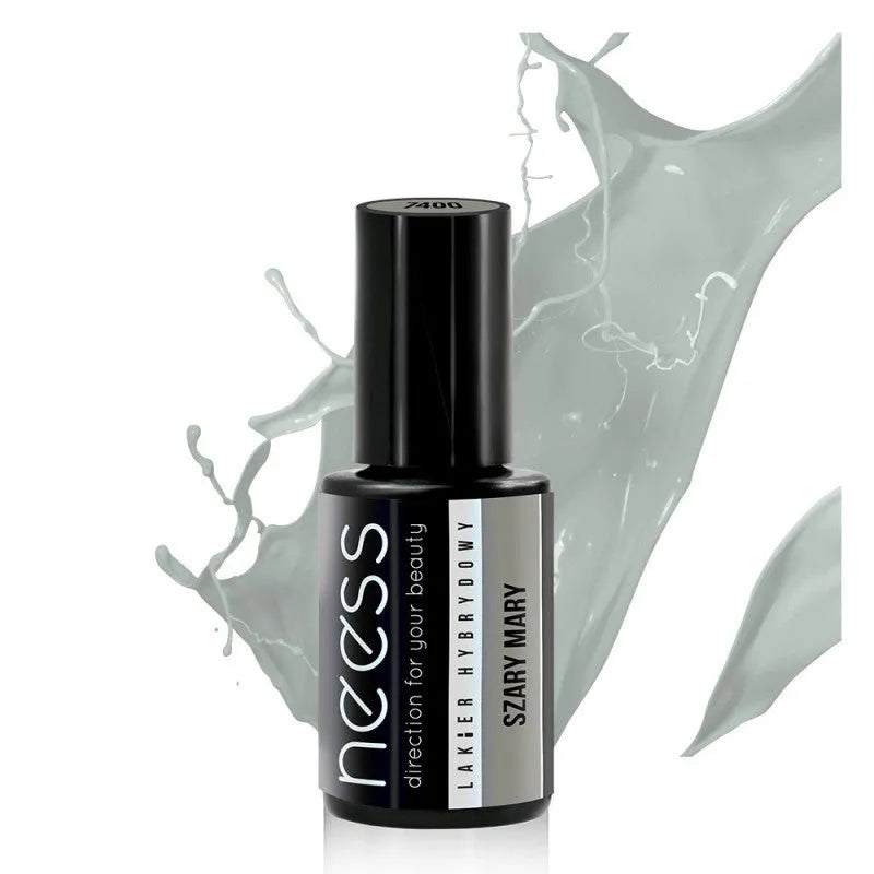 NEESS Hybrid Rubber Lakštas 7400 Pilkas Jūrinis 4ml - Kosmetika