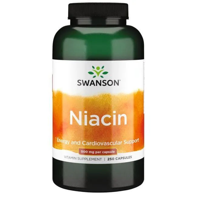 Niacin - Cholesteroliui - 500 mg - N250 - Niacinas - Swanson - Papildai
