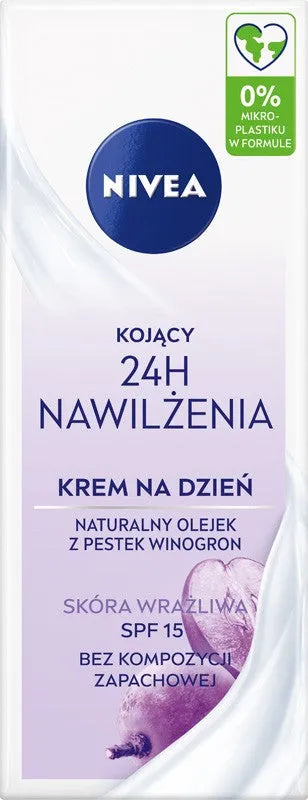 NIVEA 24H Hydration Soothing and Moisturizing Day Cream SPF 15 50 ml - Kosmetika