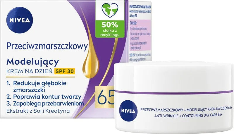 NIVEA 65+ Modeling anti-wrinkle day cream SPF 30 50 ml - Kosmetika