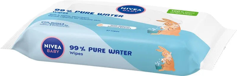 NIVEA Baby biodegradable wipes 99% Pure Water 57 pieces - Vaikui ir mamai