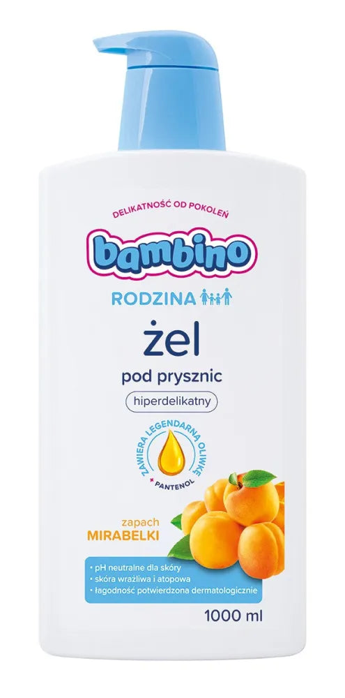 NIVEA BAMBINO FAMILY gelis 1000 ml po dušu mirabelė - Kosmetika
