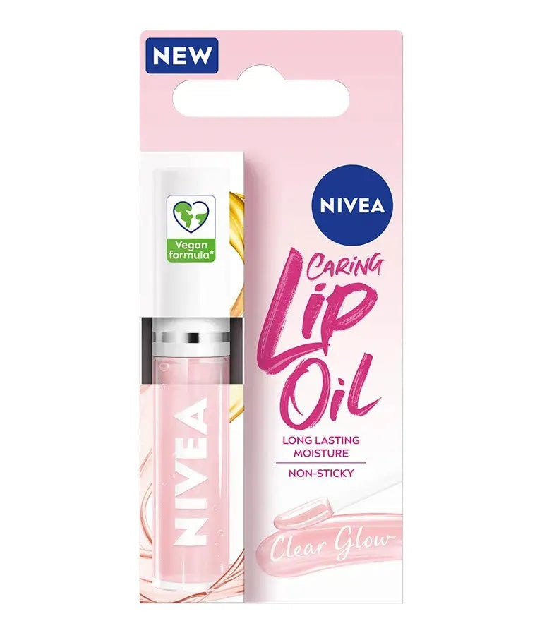 Nivea Caring Lip Oil Moisturizing Clear Glow 5.5ml - Kosmetika