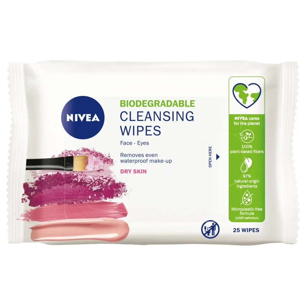 Nivea cleansing wipes for face and eyes - dry skin (biodegradable) 1op.-25pcs - Kosmetika