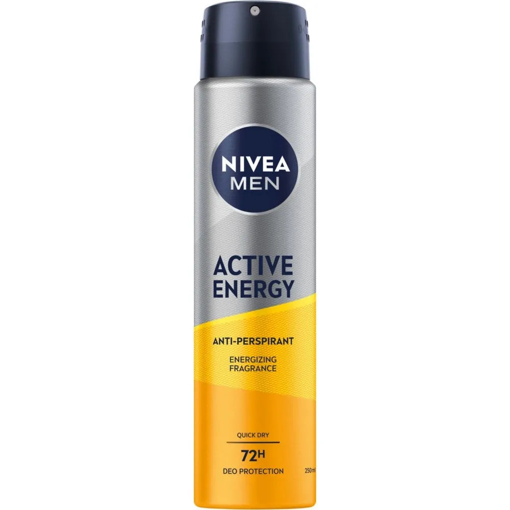 Nivea Deodorant ACTIVE ENERGY 72H men’s spray 250ml - Kosmetika