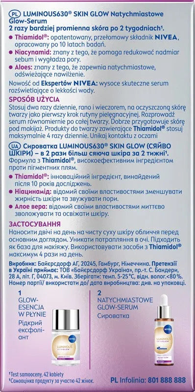 NIVEA Luminous Even Glow Serum 15 ml. - Kosmetika
