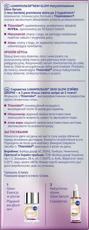 NIVEA Luminous Even Glow Serum 30 ml. - Kosmetika