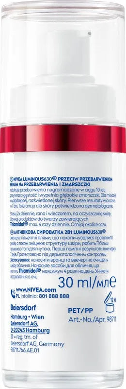 NIVEA Luminous Serum 2-in-1 for dark spots and wrinkles 30 ml - Kosmetika