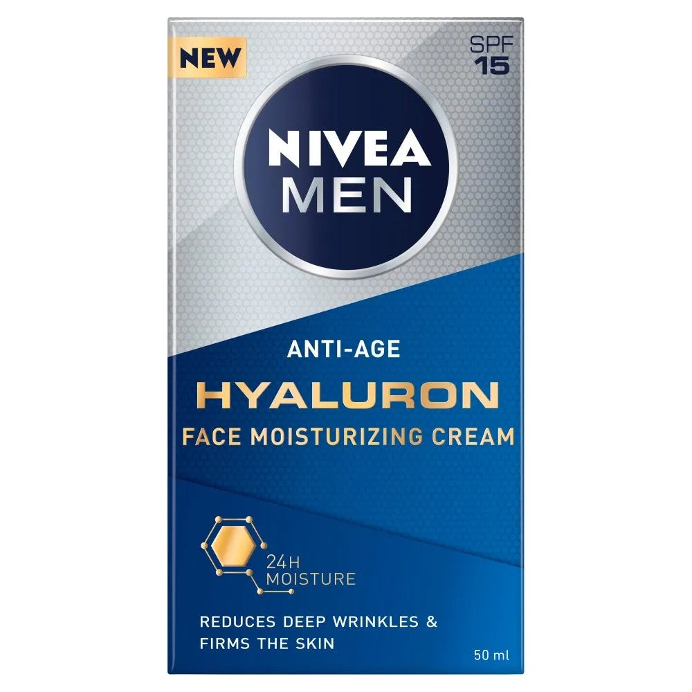 NIVEA MEN Anti-Age Hyaluron Anti-Wrinkle Cream SPF15 50ml - Kosmetika