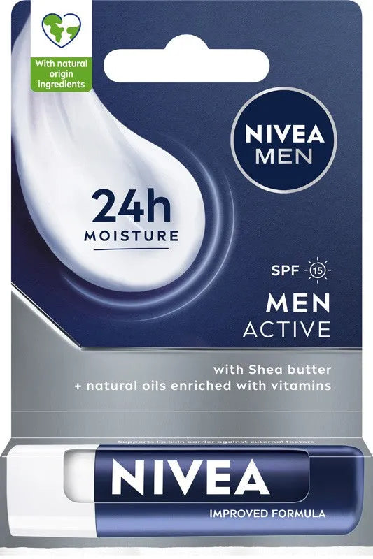 NIVEA MEN Lipstick with shea butter SPF 15 Active 4.8 g - Kosmetika