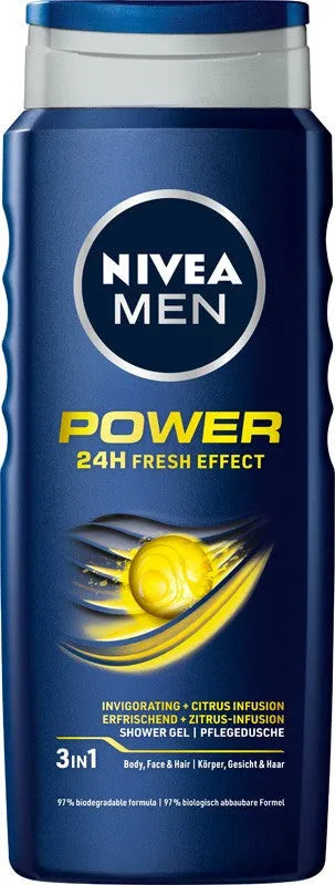 Nivea Men Power Fresh Shower Gel 500ml - Kosmetika
