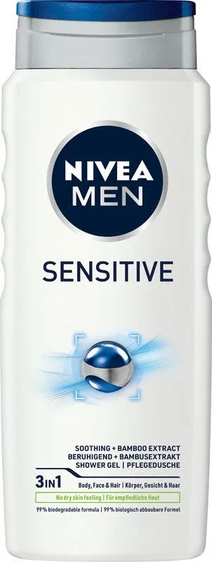 Nivea Men Sensitive Shower Gel 500ml - Kosmetika