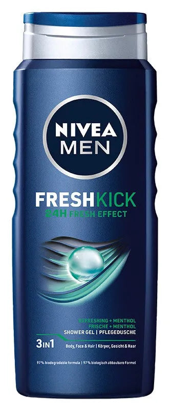 Nivea Men Shower Gel 3in1 Fresh Kick 400ml - Kosmetika