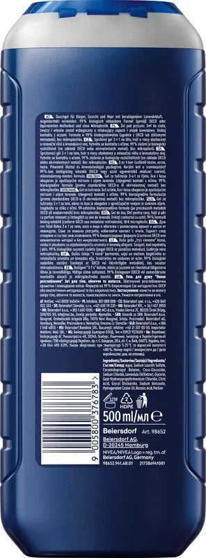 NIVEA Men Total Relax Shower Gel for 500 ml - Kosmetika