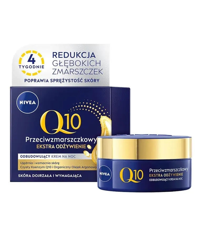 Nivea Q10 Anti-Wrinkle Restorative Night Cream Papildomas maitinimas 50 ml - Kosmetika