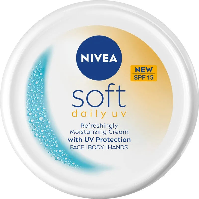 NIVEA Soft Daily UV Intensive Moisturizing Cream SPF15 for face body and hands 200 ml - Kosmetika