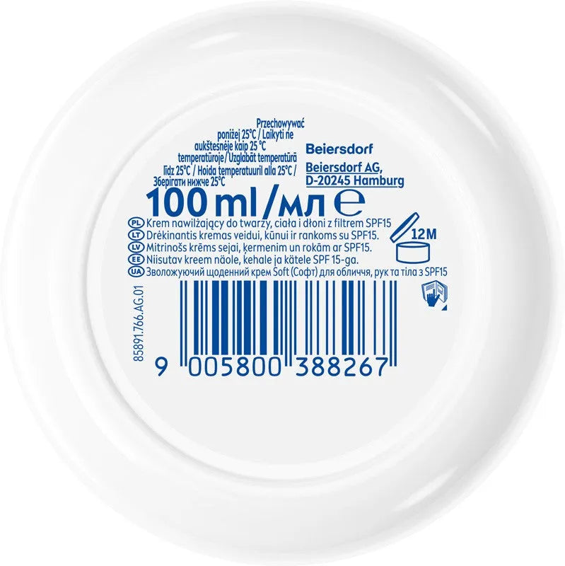 NIVEA Soft Daily UV Intensive Moisturizing Cream SPF15 for face,body and hands 100 ml - Kosmetika