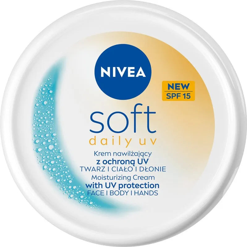 NIVEA Soft Daily UV Intensive Moisturizing Cream SPF15 for face,body and hands 100 ml - Kosmetika
