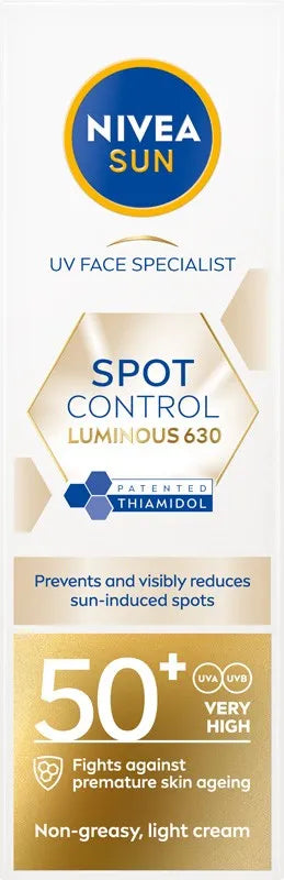 NIVEA Sun Brightening Face Cream Dark Spot Control SPF 50+ 50 - Kosmetika