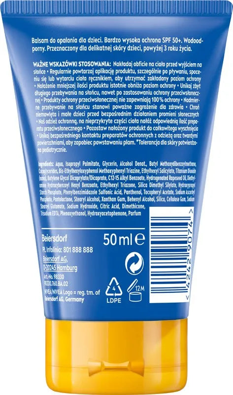 NIVEA SUN Kids Protect Care Children’s Sunscreen Lotion Pocket Size SPF50+ 50 ml. - Kosmetika