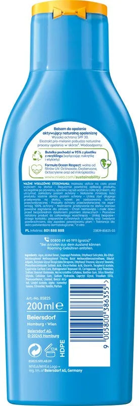 NIVEA SUN Protect Bronze Sunscreen Lotion to activate a natural tan SPF30 200 ml - Kosmetika