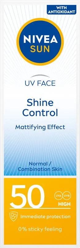 NIVEA SUN Shine Control Mattifying Face Cream SPF50 50 ml - Kosmetika