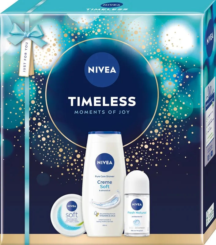 NIVEA Timeless Gift Set for Women (50 ml roll-on antiperspirant + 100 moisturizing cream + 250 shower gel) - Kosmetika