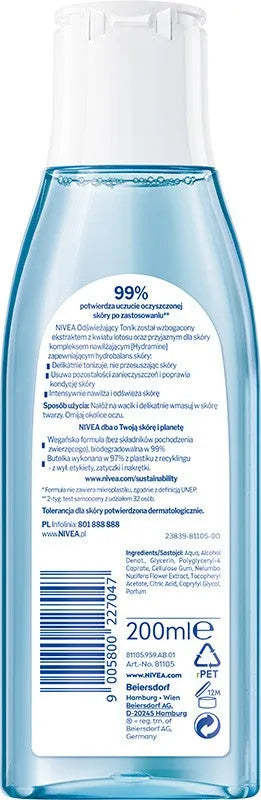 NIVEA Toner Refreshing Tonic for normal and combination skin 200 ml - Kosmetika