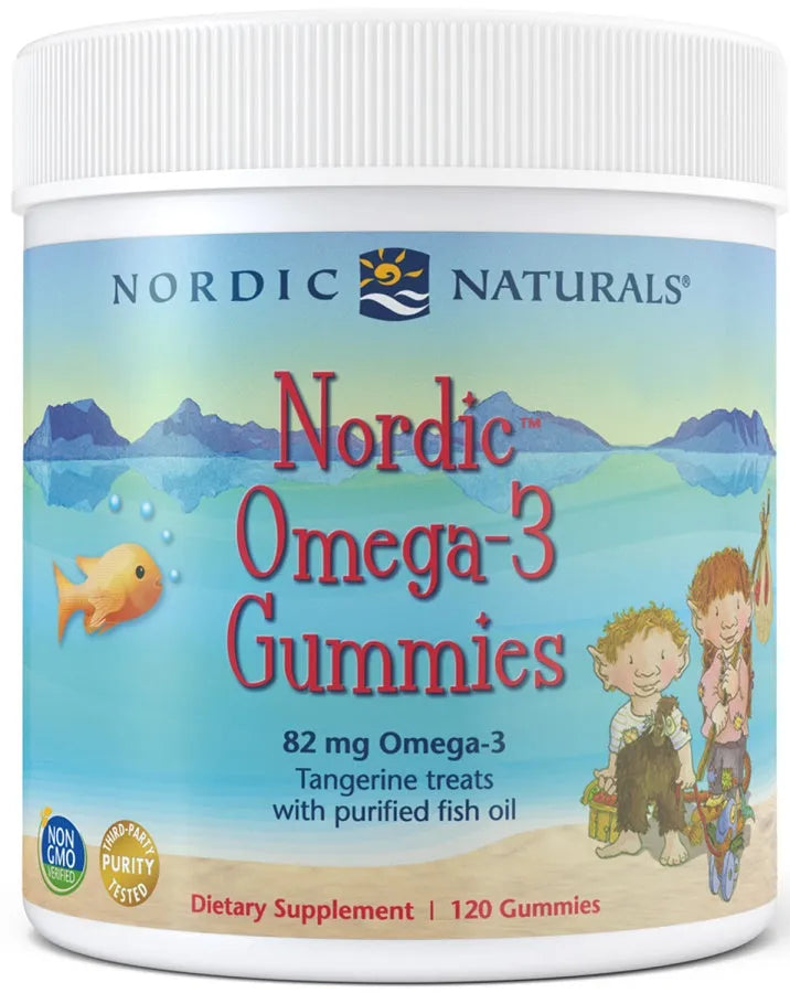 Nordic Omega-3 Gummies 82mg Tangerine Treats - 120 - Naturals - Papildai