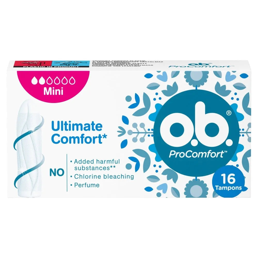 O.B.ProComfort Mini patogūs tamponai 1 pakuotė - 16 vnt. - Kosmetika