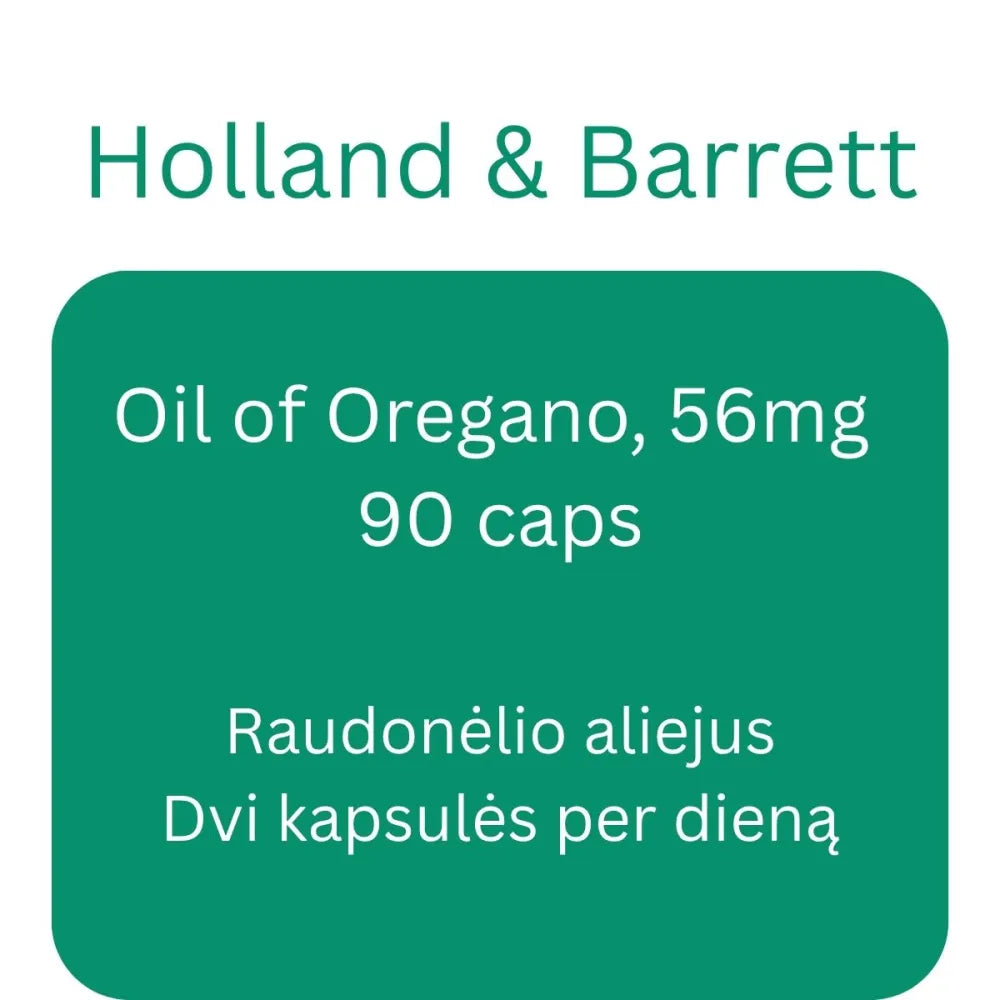 Oil of Oregano 56mg - 90 caps - Holland & Barrett - Papildai