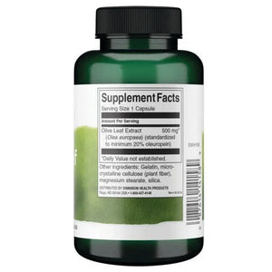 Olive Leaf Extract - Alyvuogių lapų ekstraktas - 500 mg - N60 - Swanson - Papildai