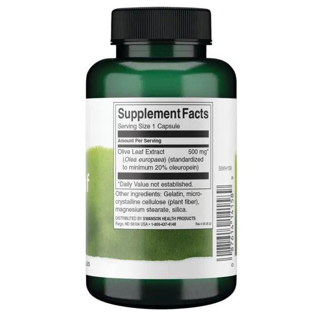 Olive Leaf Extract - Alyvuogių lapų ekstraktas - 500 mg - N60 - Swanson - Papildai