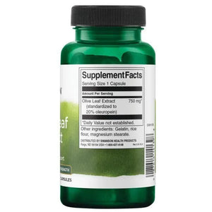 Olive Leaf Extract - Alyvuogių lapų ekstraktas - 750 mg - N60 - Swanson - Papildai
