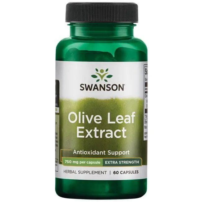 Olive Leaf Extract - Alyvuogių lapų ekstraktas - 750 mg - N60 - Swanson - Papildai