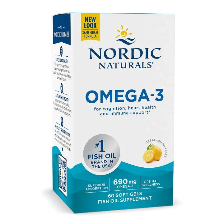 Omega-3 690mg Lemon - 60 softgels - Nordic Naturals - Papildai
