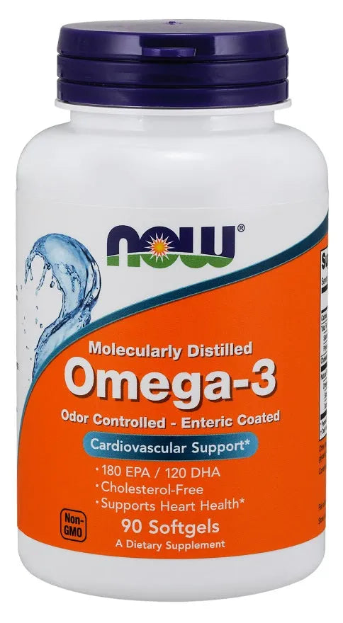 Omega-3 Enteric Coated - 90 softgels - NOW Foods - Papildai
