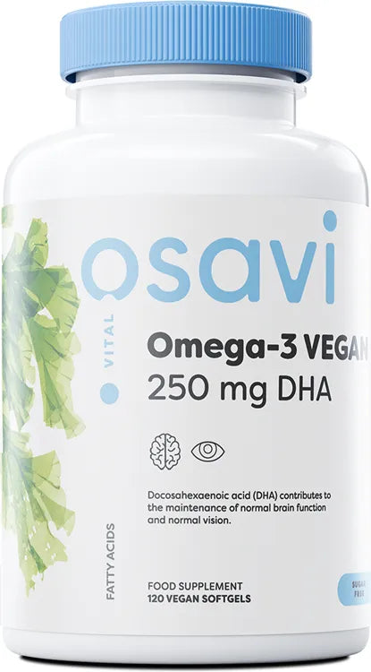 Omega-3 Vegan 250mg DHA - 120 softgels - Osavi - Papildai