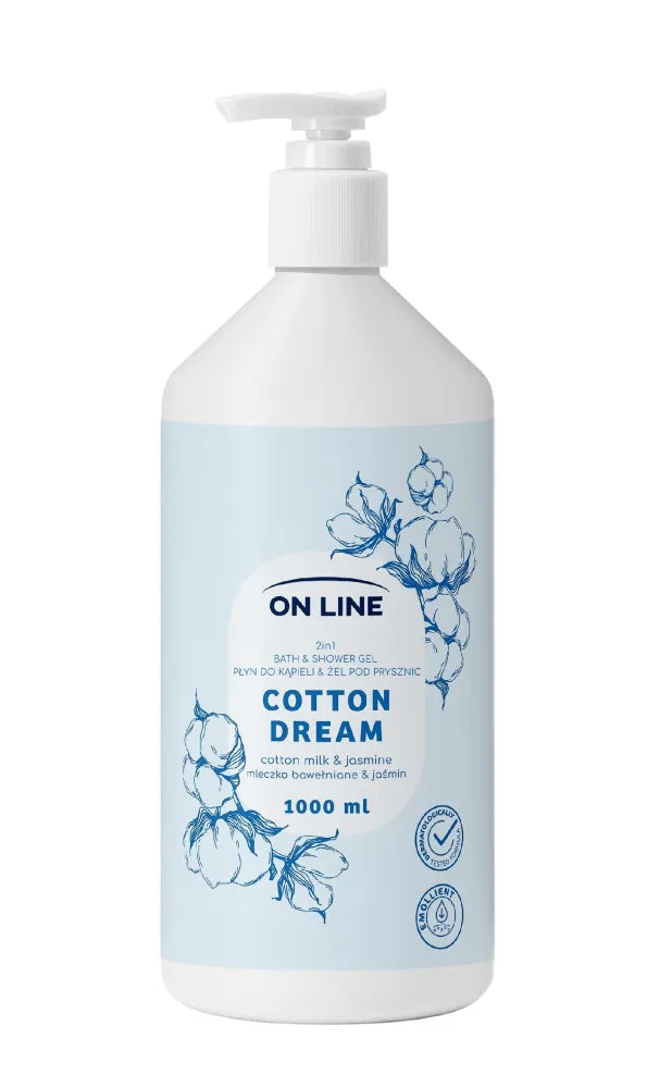 ON LINE Bath lotion and shower gel 2-in-1 Cotton Dream 1000 ml - Kosmetika