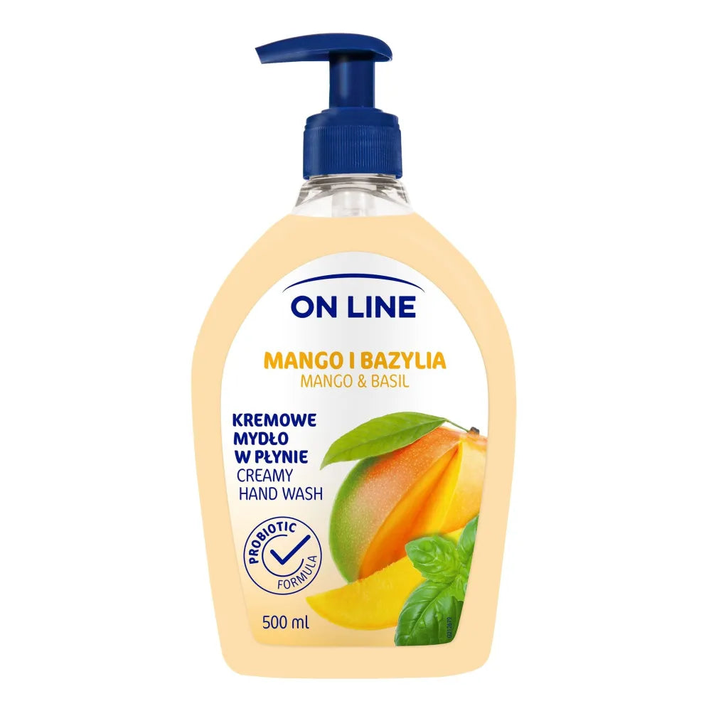 On Line Cream soap in a dispenser Mango and Basil 500ml - Kosmetika