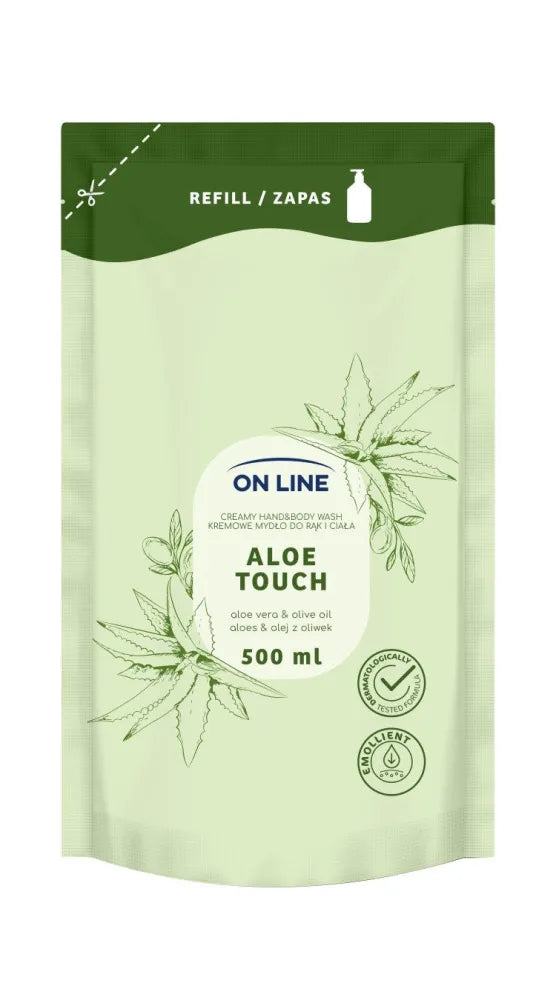 ON LINE Creamy hand and body soap Aloe Olive Oil - stock 500 ml. - Higiena