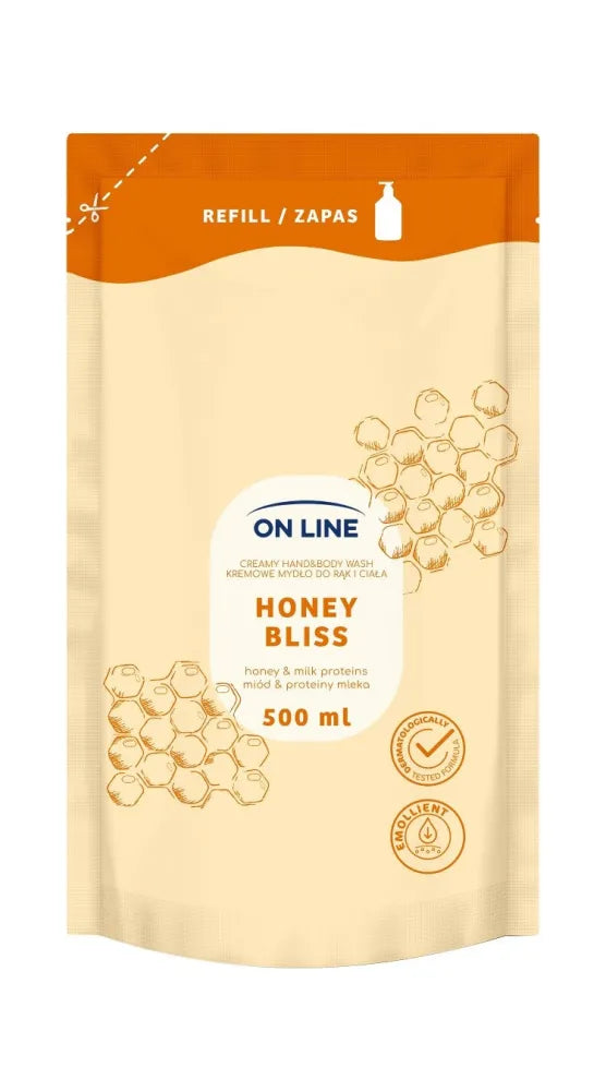 ON LINE Creamy Hand and Body Soap Honey Milk Protein - stock 500ml - Higiena