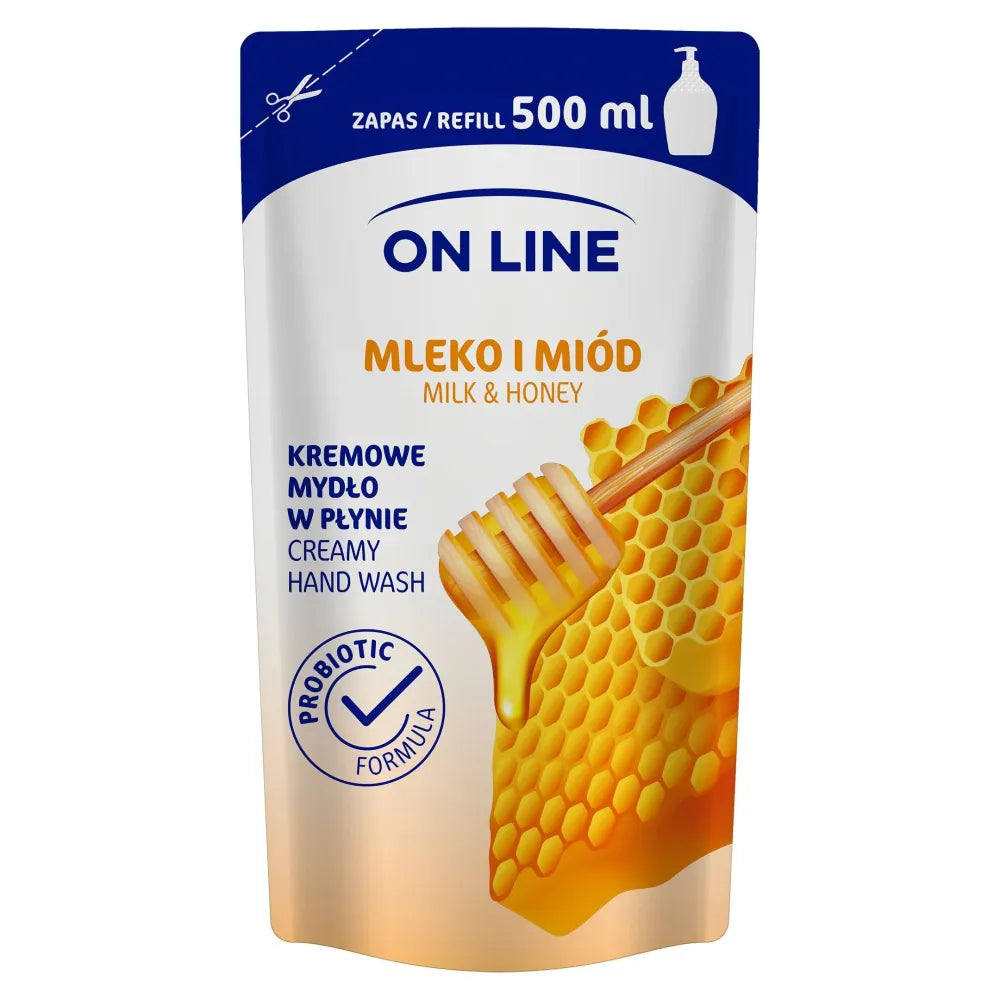 On Line Creamy liquid soap Pienas ir Medus - refill 500ml - Kosmetika