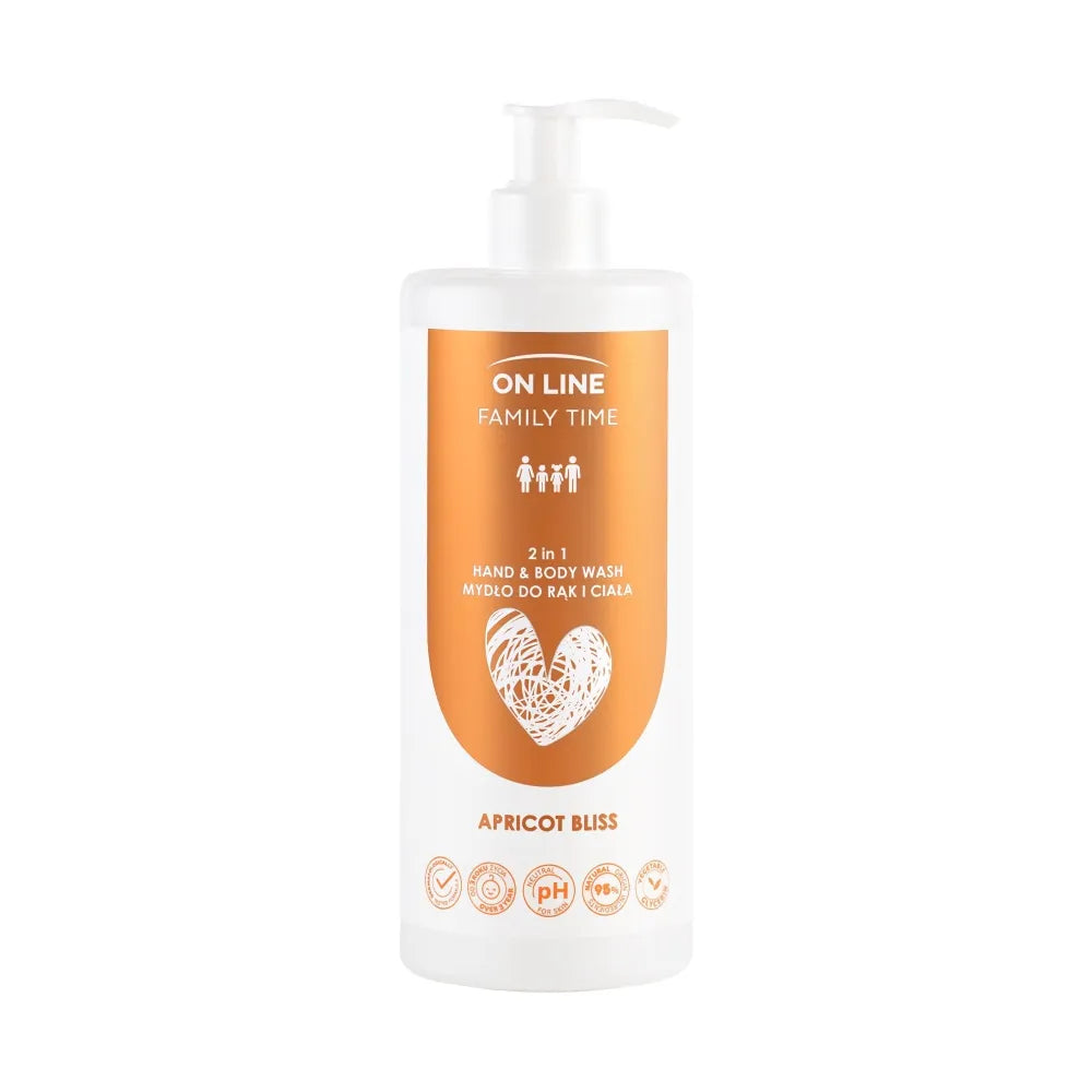 ON LINE Family Time 2-in-1 Hand and Body Soap - Apricot Bliss 500 ml. - Higiena